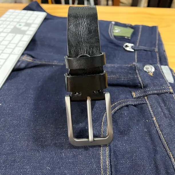 013#复古头层牛皮男士皮带手工针扣百搭休闲真皮腰带男款