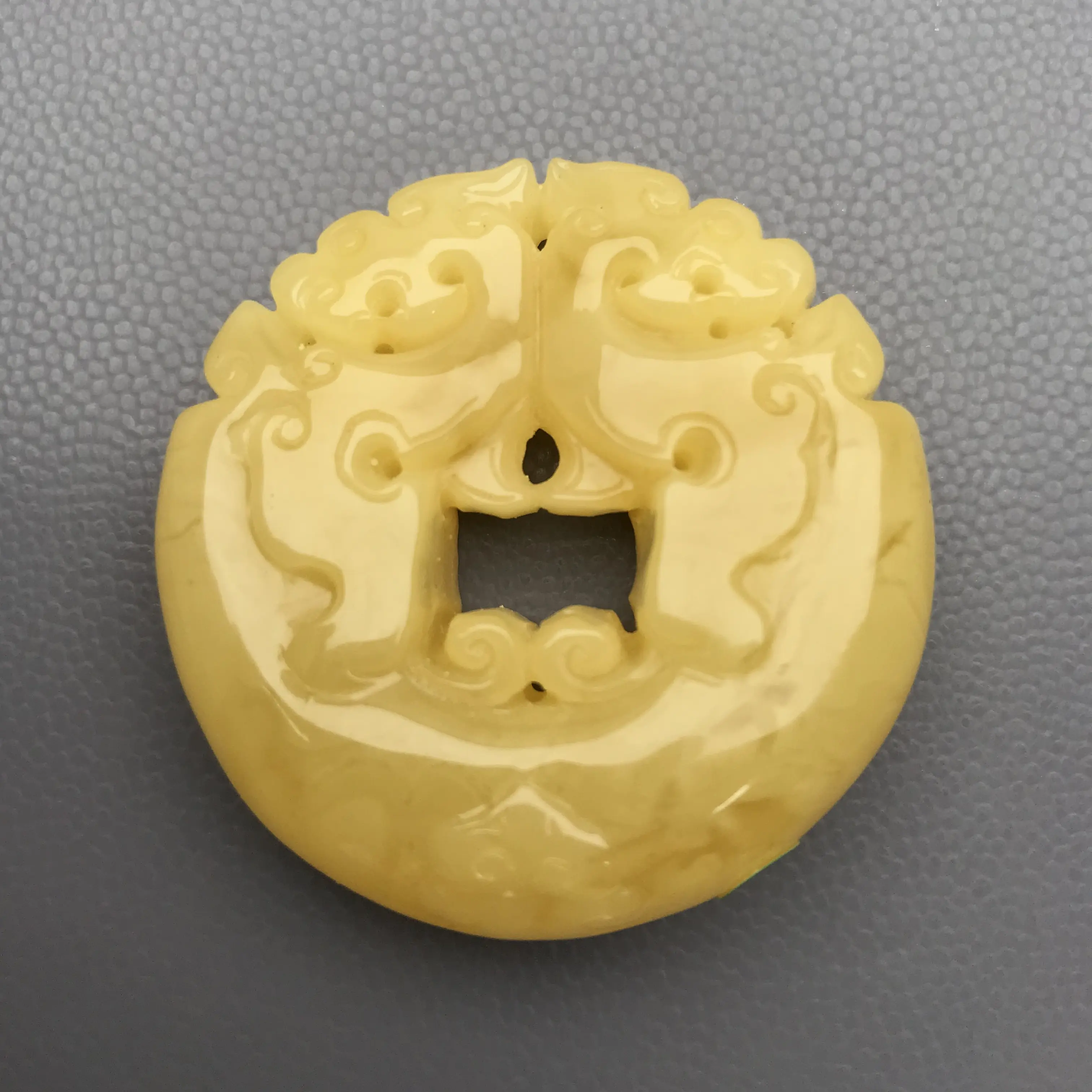 天然蜜蜡仿古风双龙扣吊坠挂件双面手雕