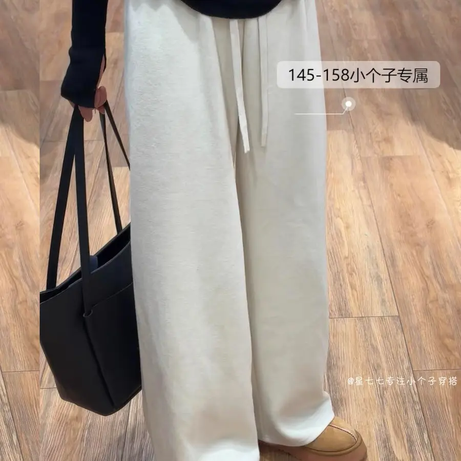 高腰松紧腰抽绳休闲阔腿裤19