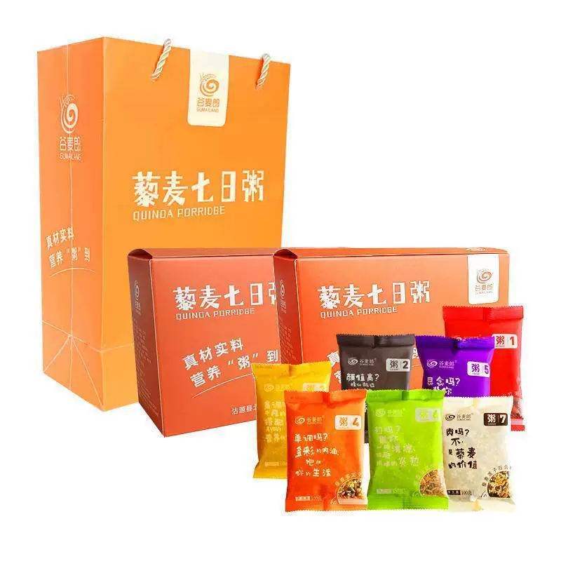 gumailang/谷麦郎藜麦七日粥料100g*7绿豆红小豆黑米糙米小薏仁
