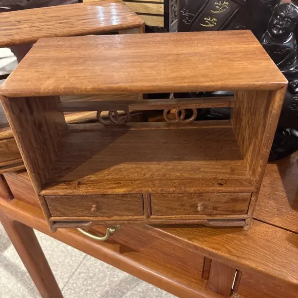 28号缅花满水波纹茶边柜