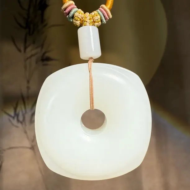 羊脂白玉平安扣简约气质百搭国风挂件44.5-12.5