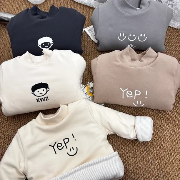 男童冬季夹棉温变保暖蚕丝打底小棉袄一件过冬