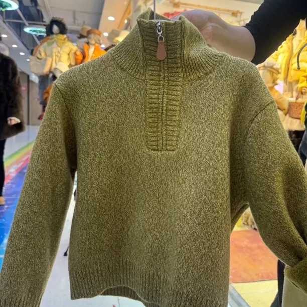 男童秋冬新款加厚保暖宽松针织毛衣中大童童装潮