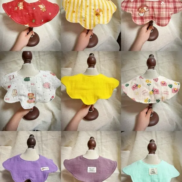 ins韩版风纯棉纱布花瓣婴儿口水巾宝宝围兜围嘴A类