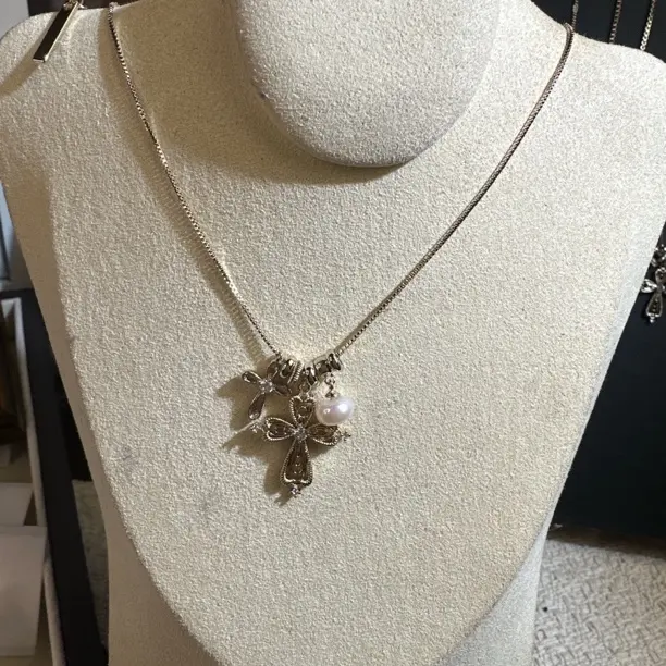 铜合金项链 十字架素链轻奢锁骨链