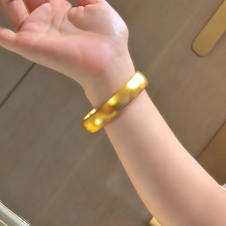 铜合金手镯 铜合金手镯 古法传承泥鳅背轮胎素圈加厚经典款手镯