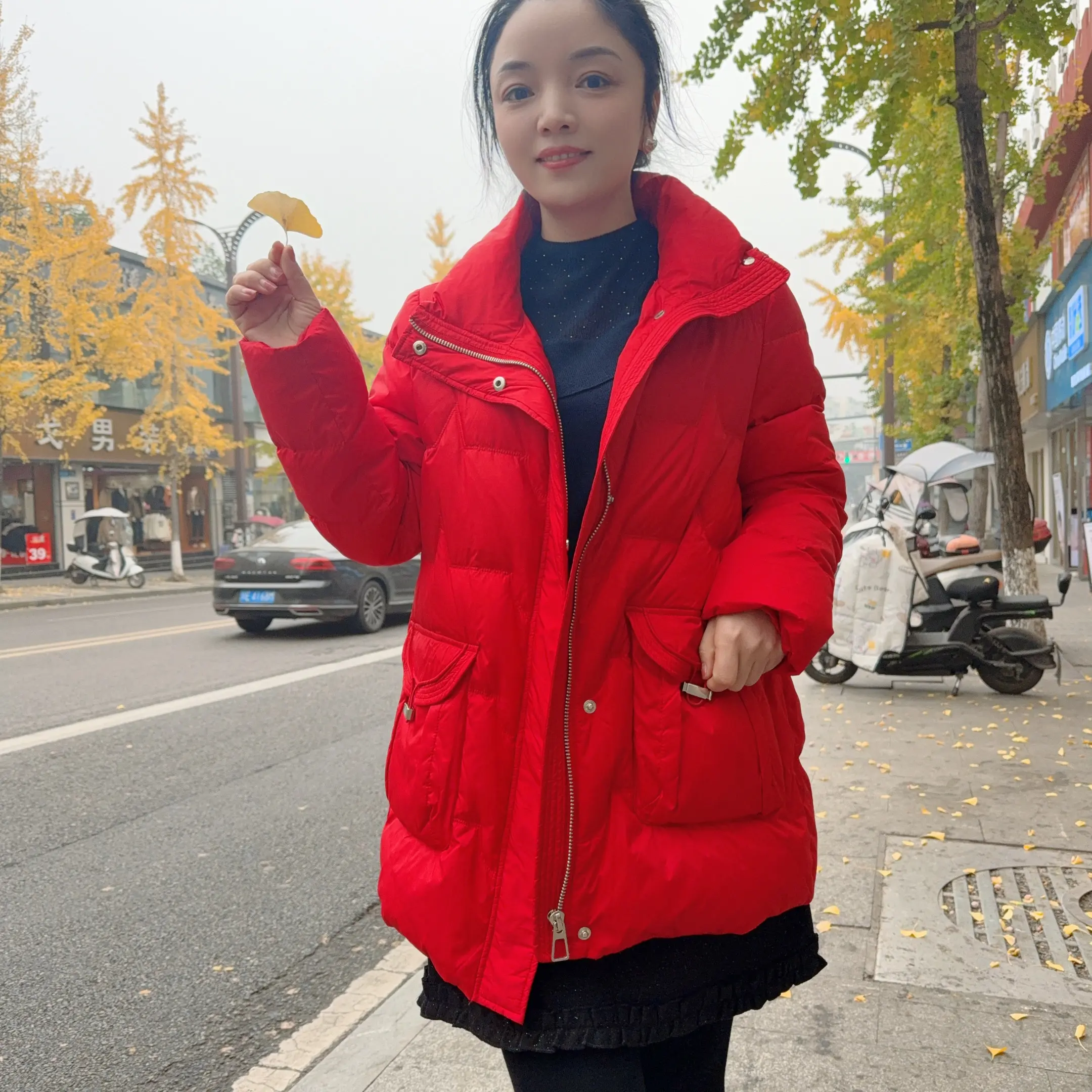 1005冬季立领中长款白鸭绒保暖时尚气质显瘦百搭外套(扬扬意)