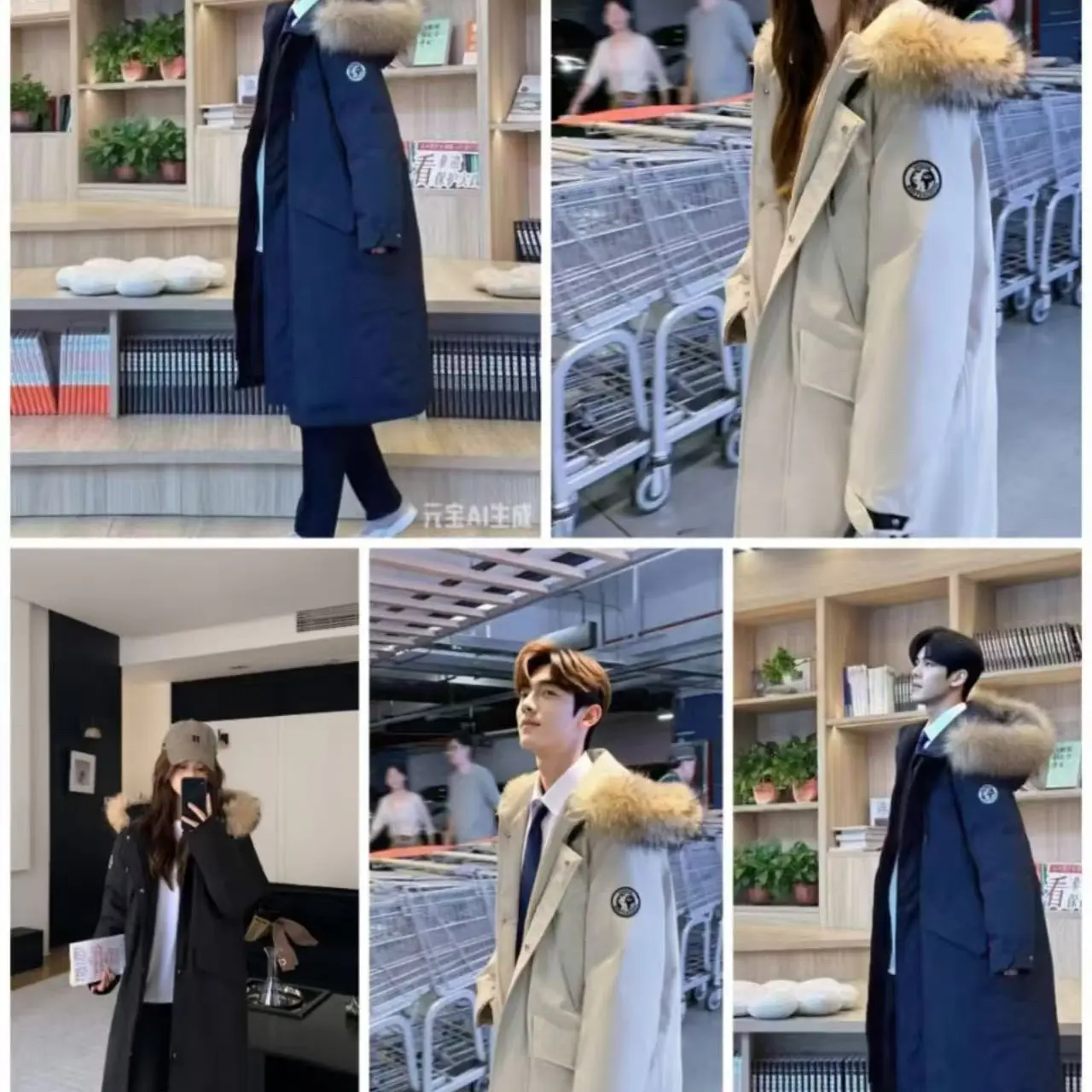 长款工装派克服男女同款冬季复古棉袄情侣过膝外套