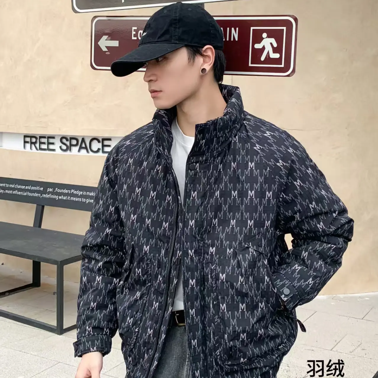 立领加厚保暖潮流印花短款棉衣防寒服冬季百搭2139526