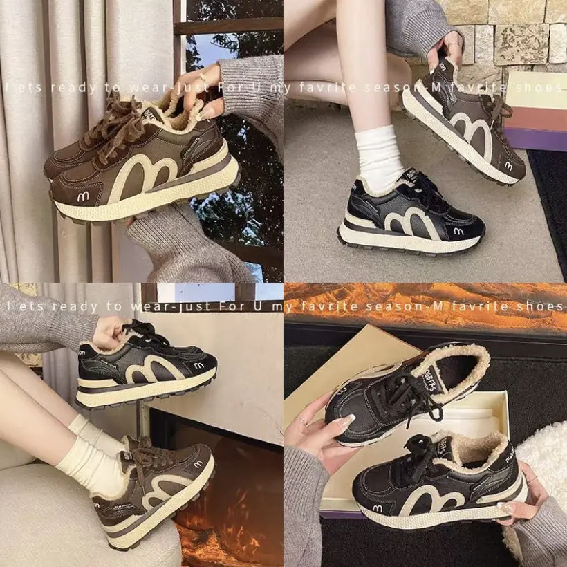 98039厚底加绒德训鞋女款休闲百搭运动鞋98039