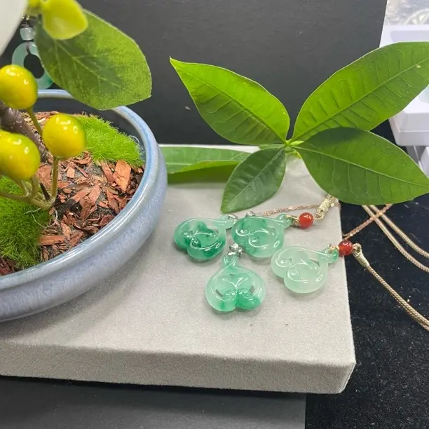 纯天然非洲翠A货配链吊坠项链多样性发货拍一发一