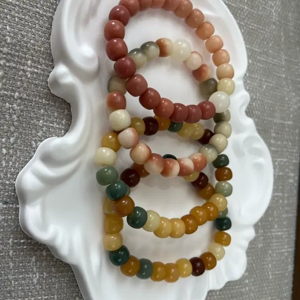 天然飘花绿渐变菩提手串大合集绕指柔多宝敦煌正圆菩提根单圈佛珠