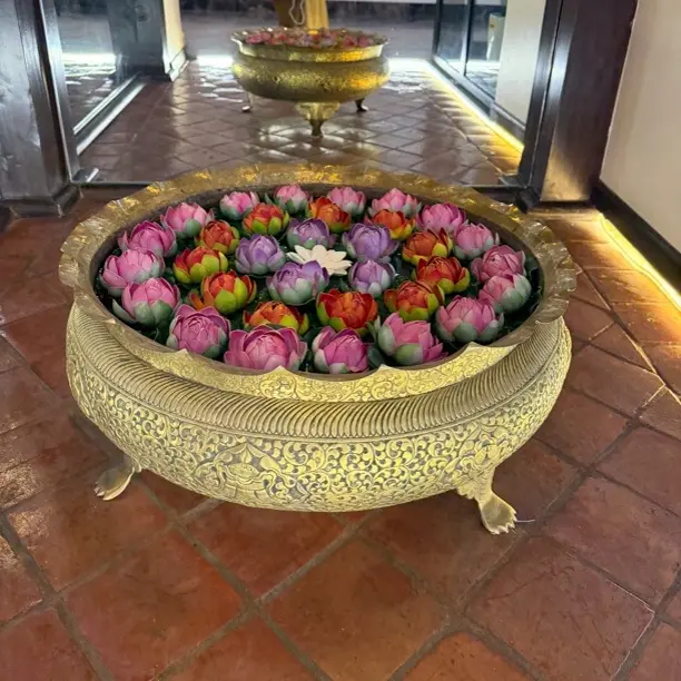 尼泊尔精品黄铜莲花供水盆
