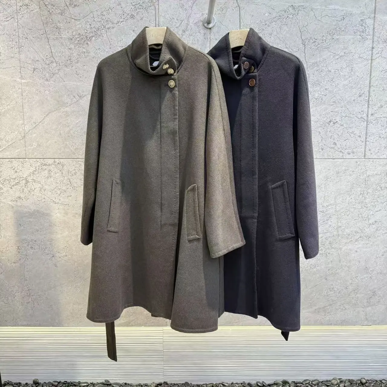 【immi】设计师品牌25冬双面呢立领长款大衣1096x