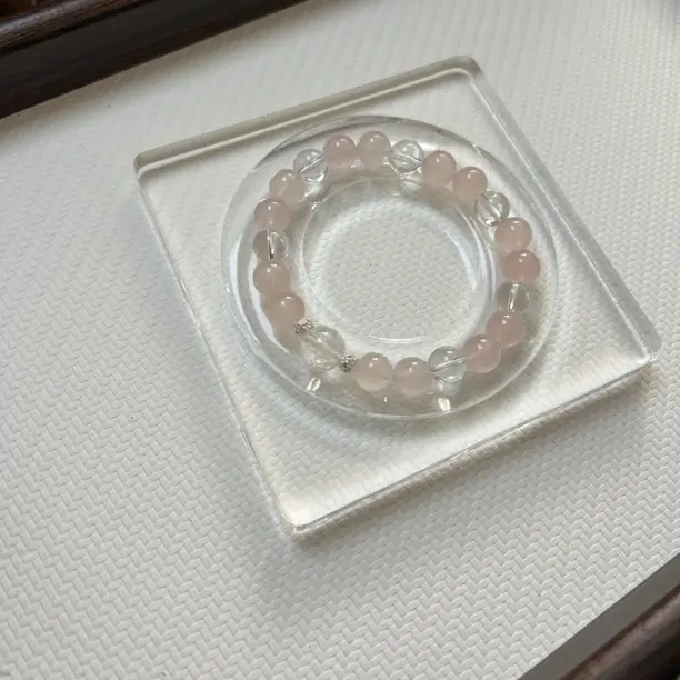 合金手链 非金属合金手链 圆珠海蓝色仿水晶琉璃串珠爆款小众精