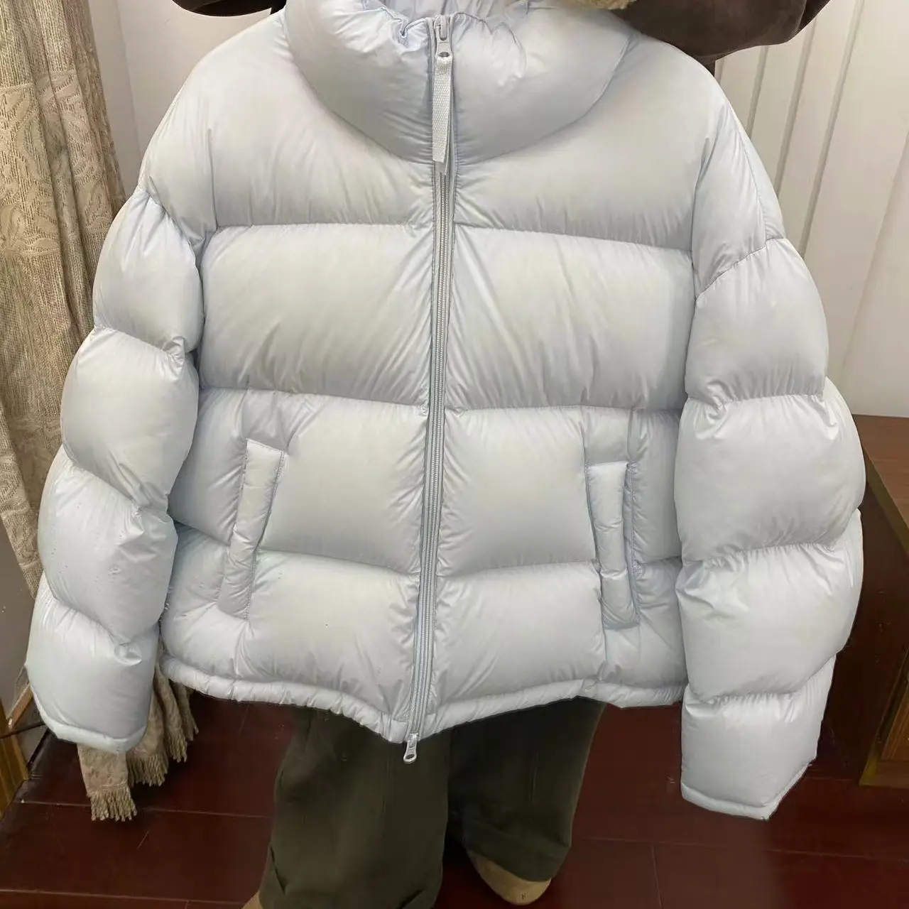 冬季新款韩版宽松简约百搭立领保暖短款显瘦时尚外套羽绒服女厚