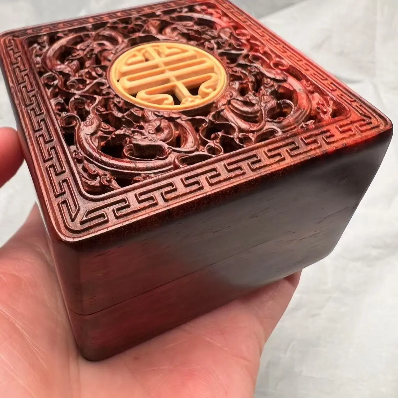 小叶紫檀香盒子盘香盒