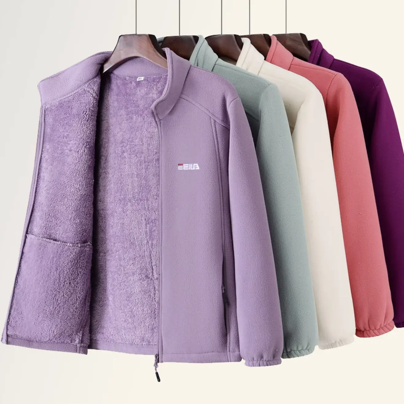 女士摇粒绒卫衣加绒加厚秋冬季保暖立领休闲绒衣户外内胆运动外套