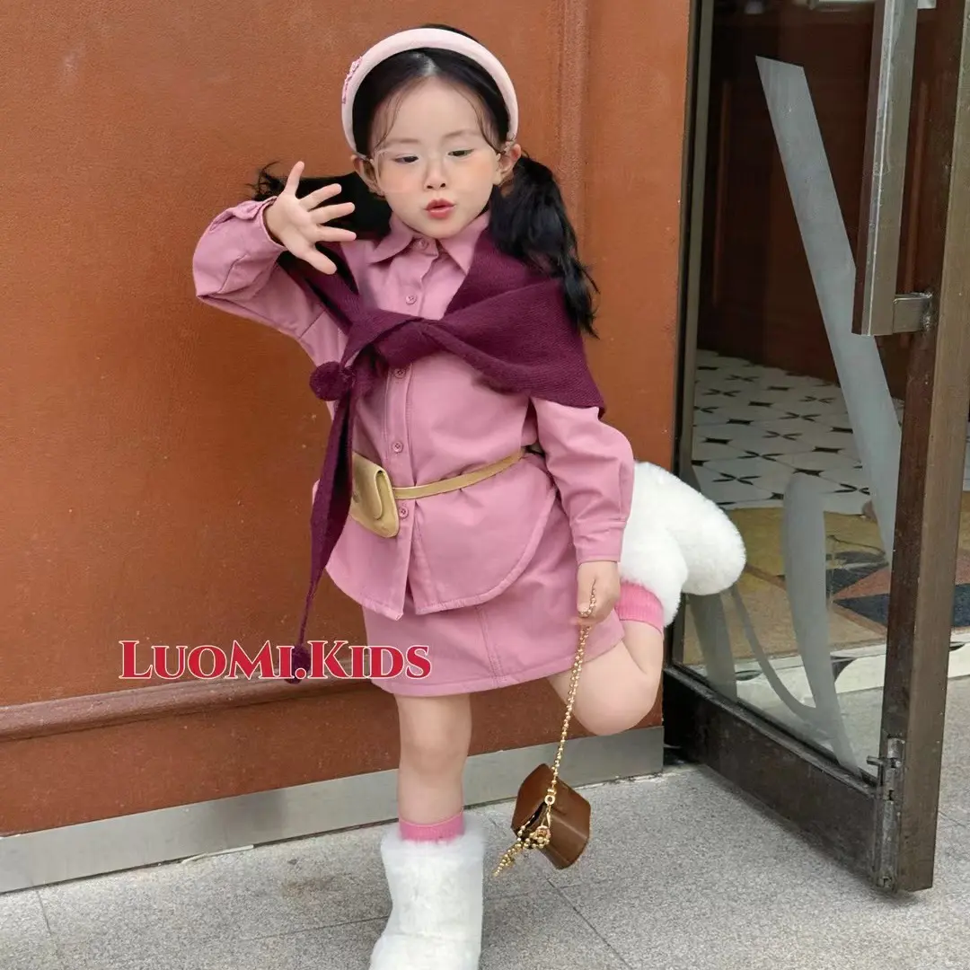 萝莉家 小童一体绒洋气套装三件套 