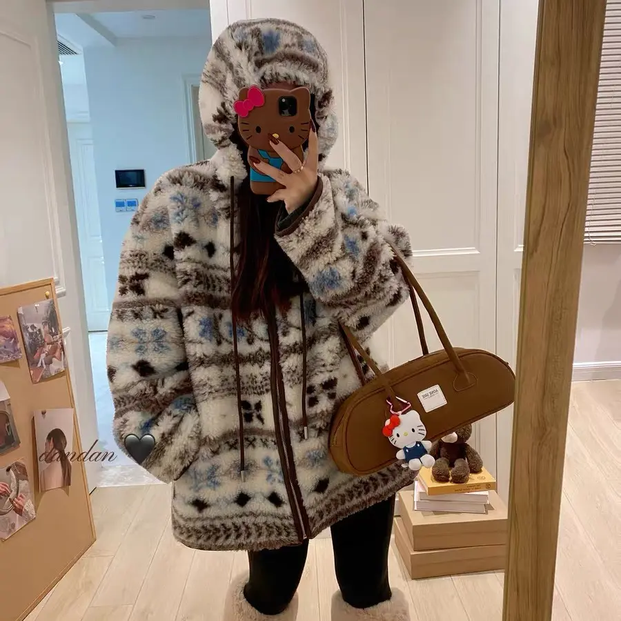 【雪绒秘境】费尔岛风格加厚保暖立领女士冬季外套