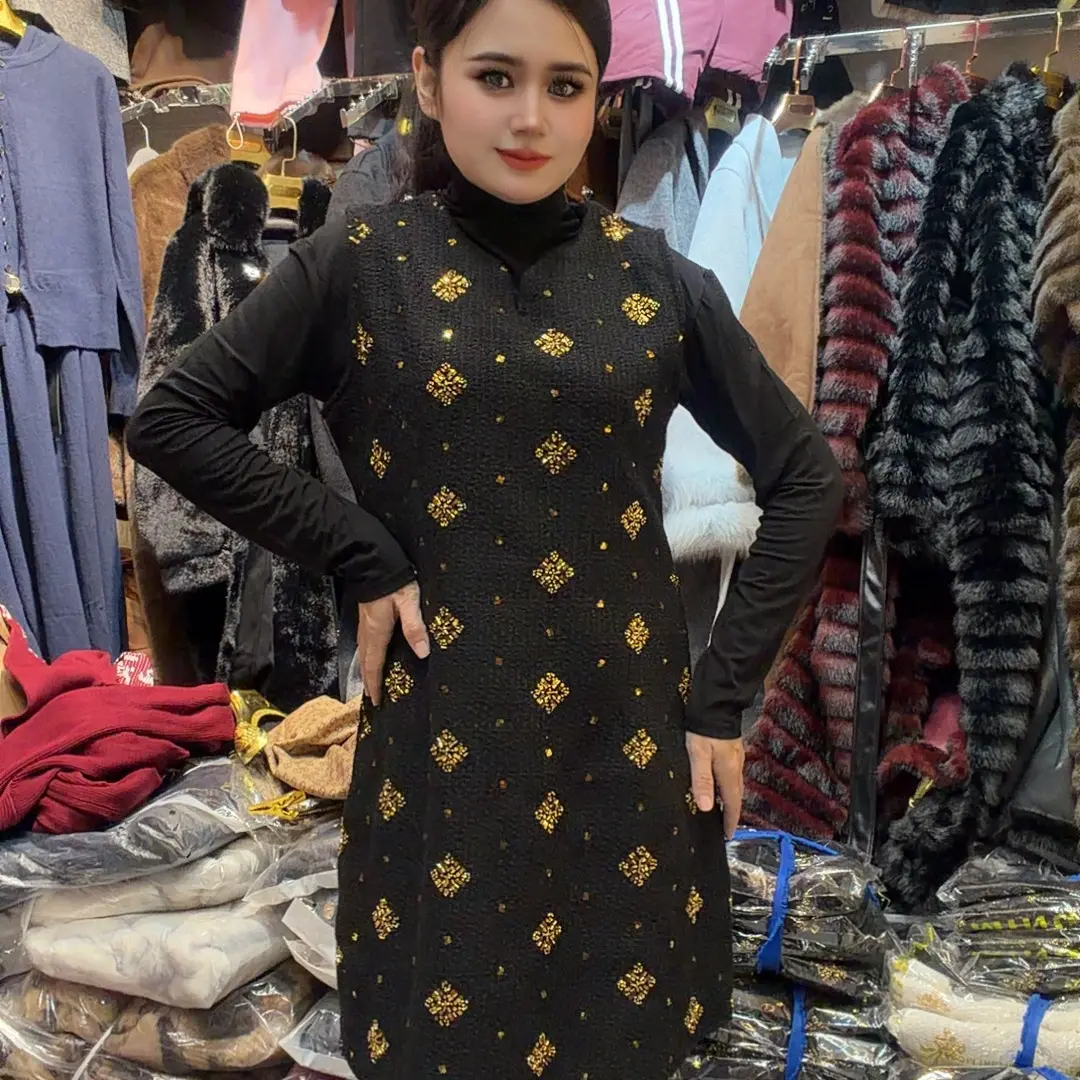 200冬季季新款复古时尚气质宽松连衣裙