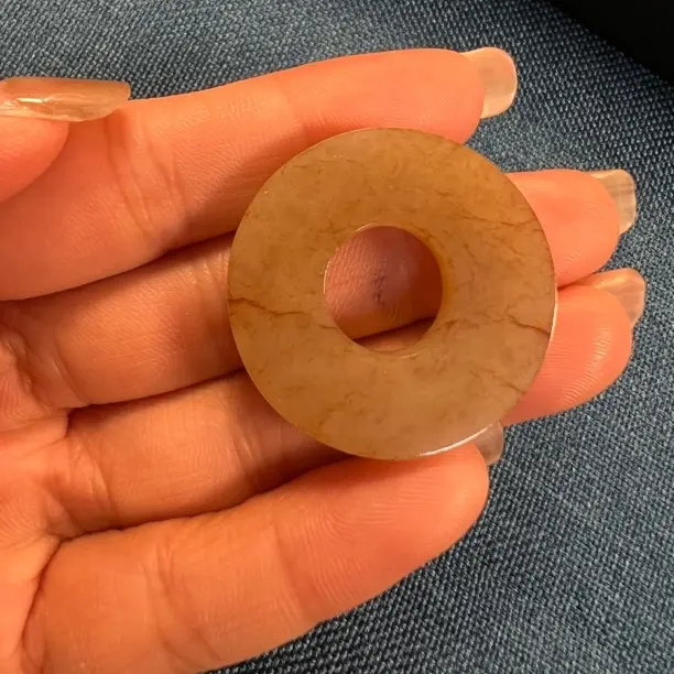 挂饰和田玉脖挂玉环