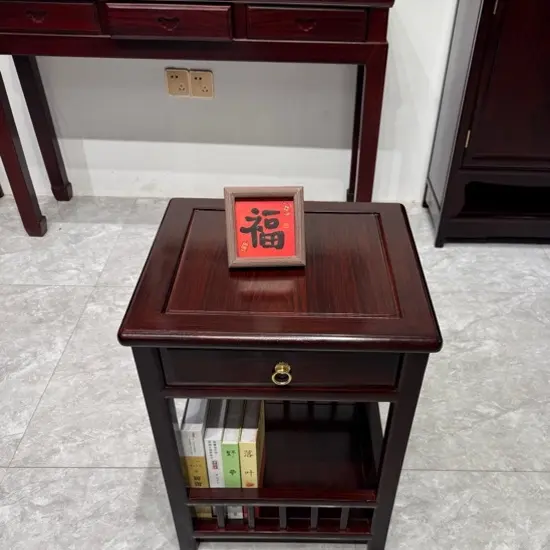 【木桢红木】黑酸枝沙发茶几电视柜边几 45*45*60长宽高