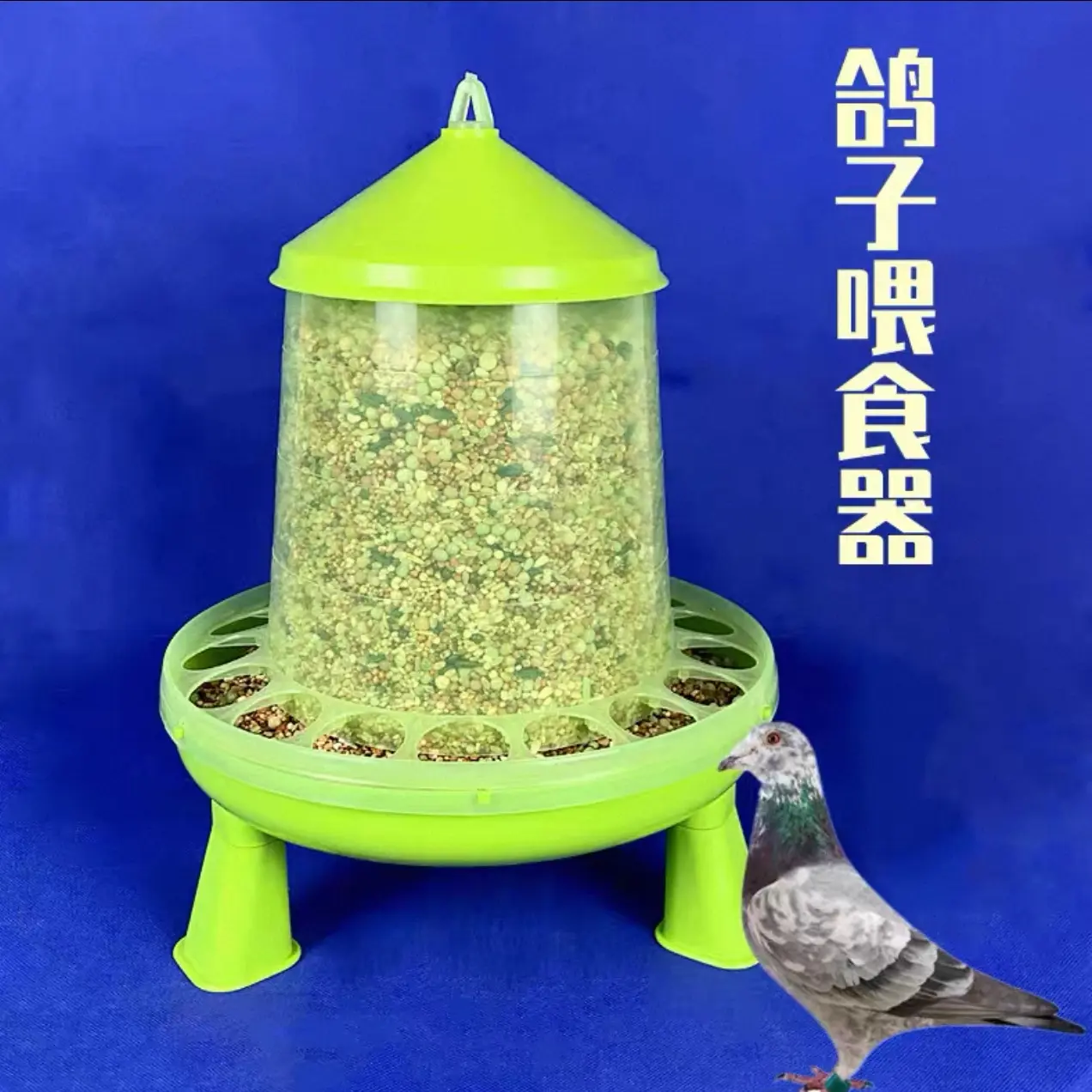 鸽子自动防撒食槽赛鸽喂食器料筒下料器信鸽用品用具防溅食槽