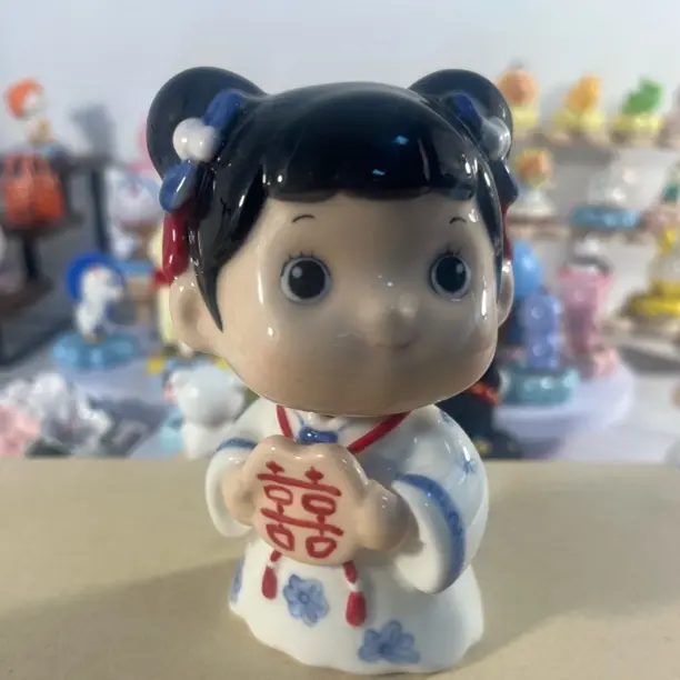 转转陶瓷可旋转小葫芦摆件可爱创意桌面装饰品