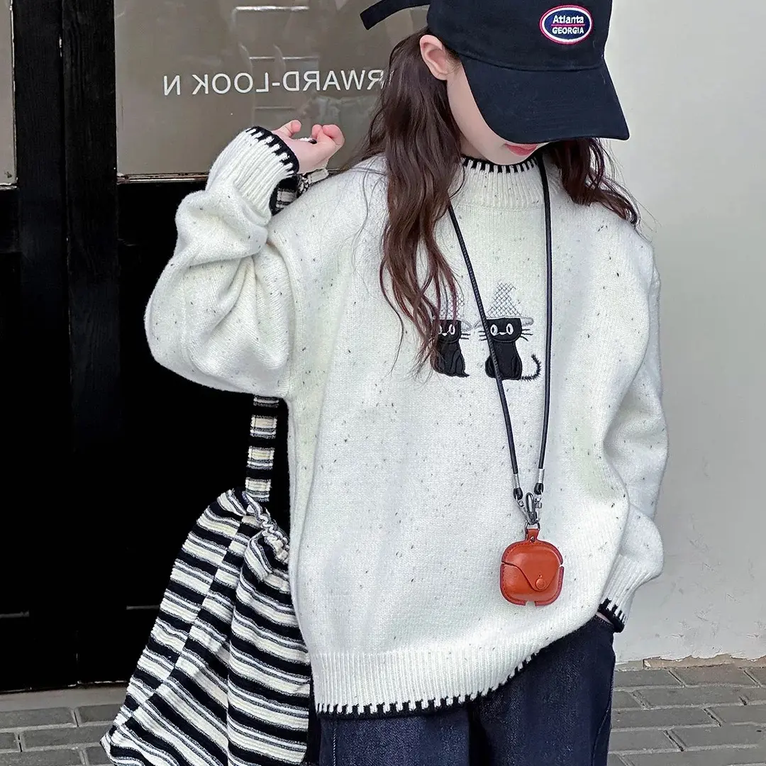 295-mochier巫师猫咪沫弛尔女童韩版加厚针织毛衣冬款毛衣加厚