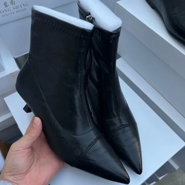 #98-1加绒尖头细跟短靴20