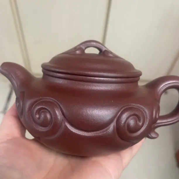 宜兴原矿手工仿古如意紫砂壶原矿紫泥泥料精工制作泡茶茶