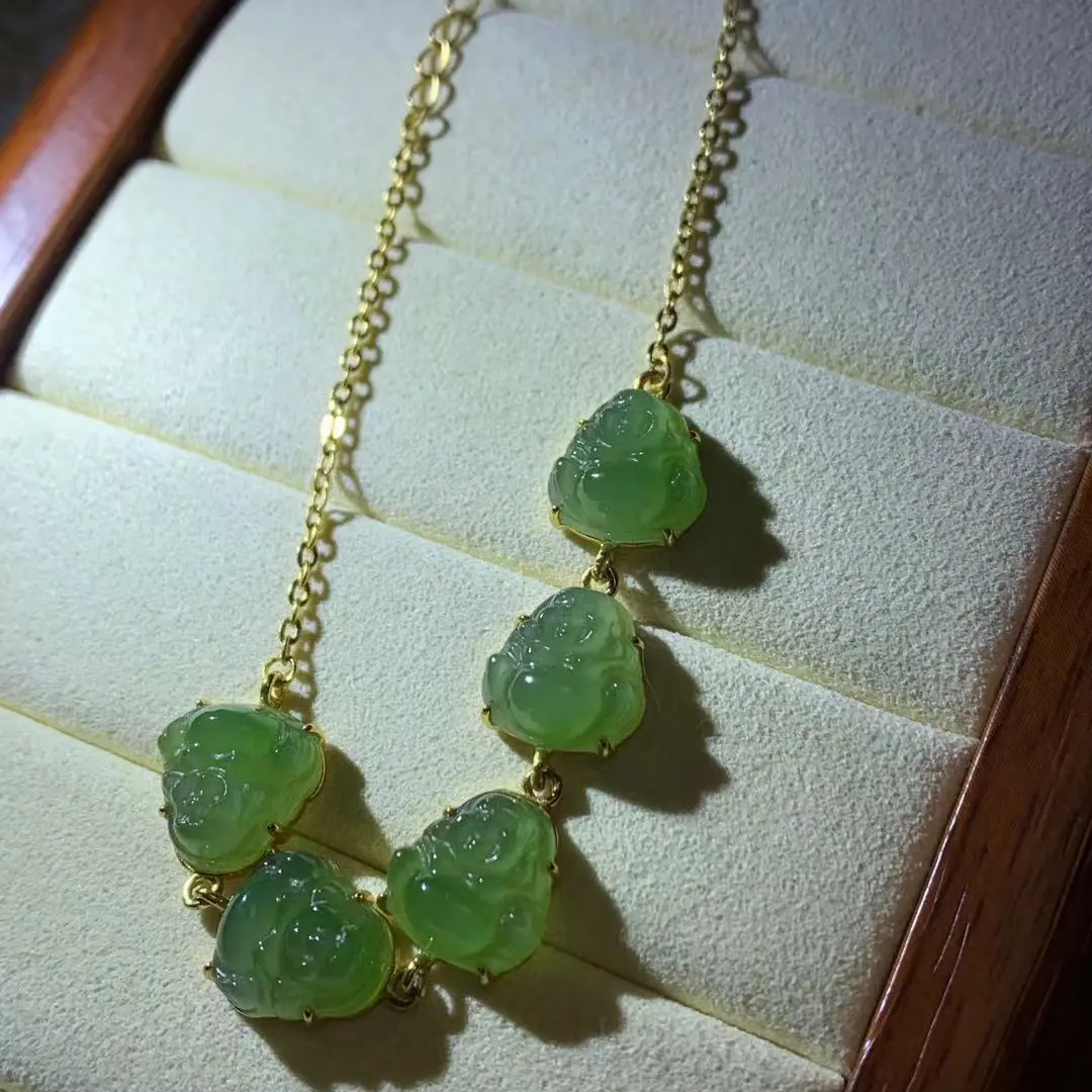 【六六和田玉】天然碧玉手链编号：A131