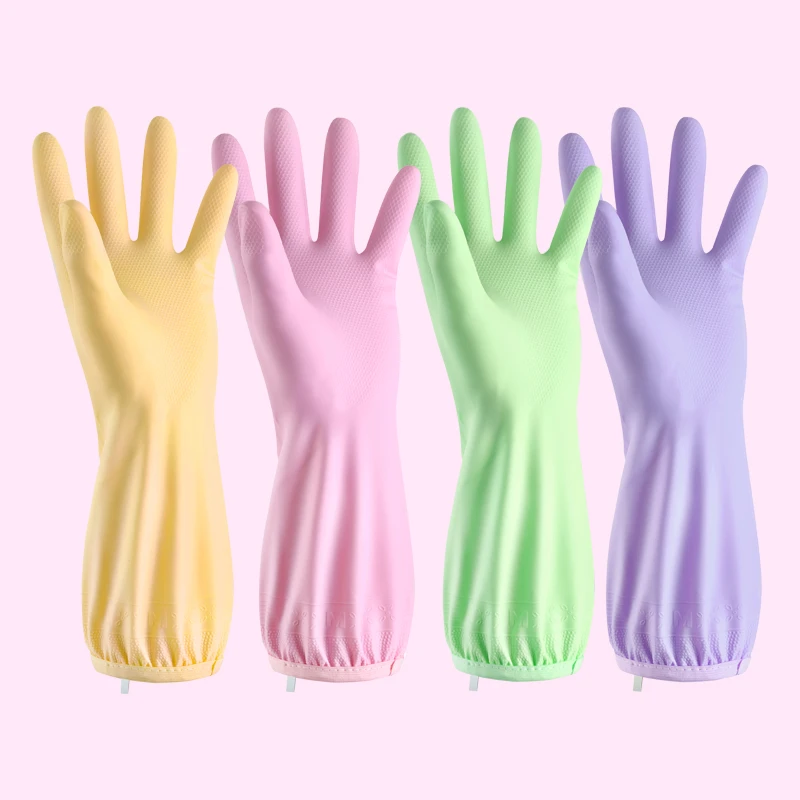 【抢到手3双】家务手套厨房洗碗手套纯色橡胶手套家务清洁手套