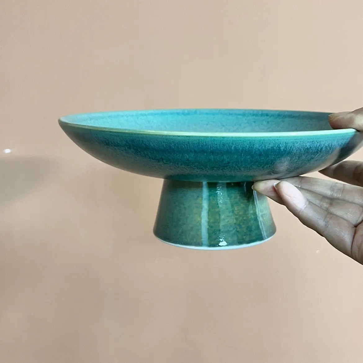 高脚9英寸微瑕A644家用陶瓷日式点心盘釉下彩