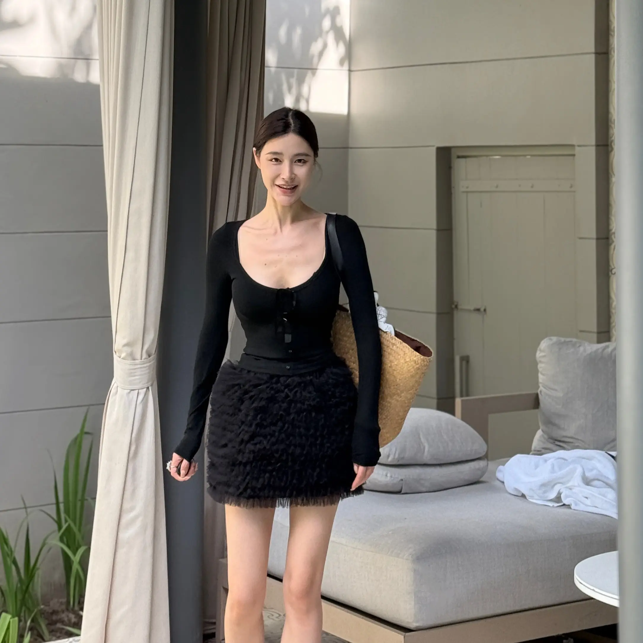 muli沐里蕾丝背心套头T恤上衣