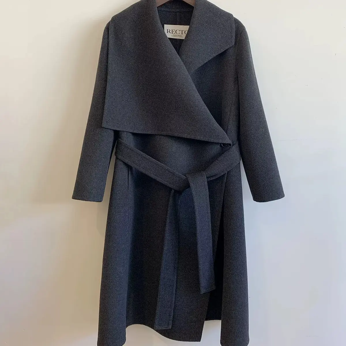 H•M VV精选RECTO25AW山羊绒双面大衣设计师大翻领浴袍气质秋冬款