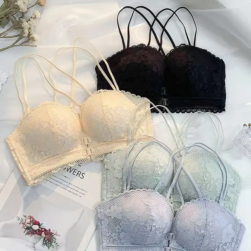 性感无肩带防滑小胸聚拢上托平胸显大防下垂美背文胸