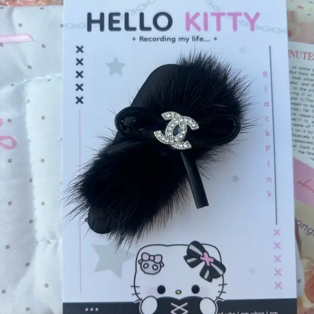 非金属小仙女宝贝的秋冬黑色蝴蝶结发夹