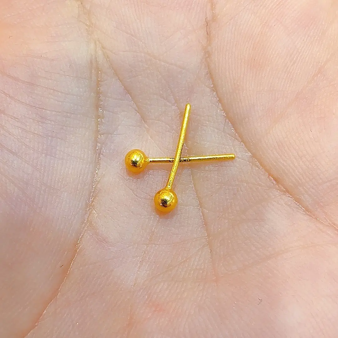 足金亮面直针豆豆卡3