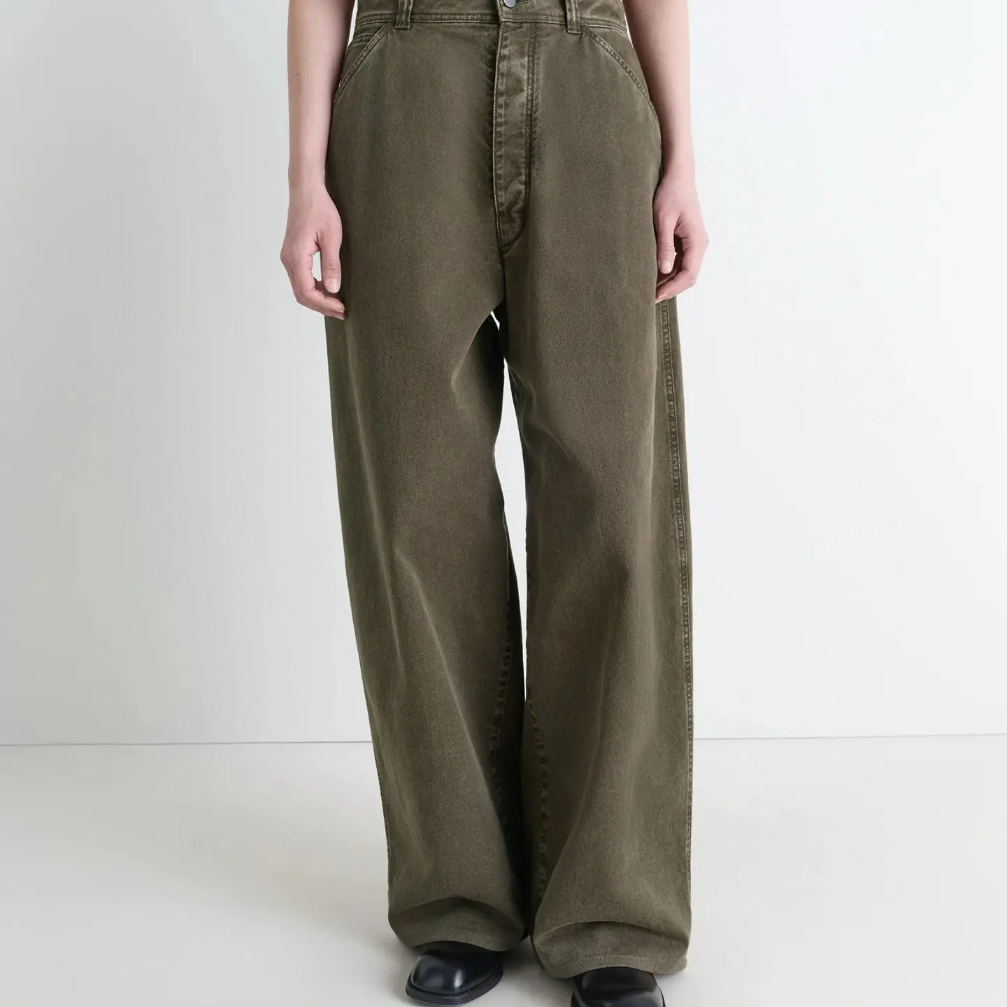 【Tickle】25FW高货绿色阔腿牛仔裤