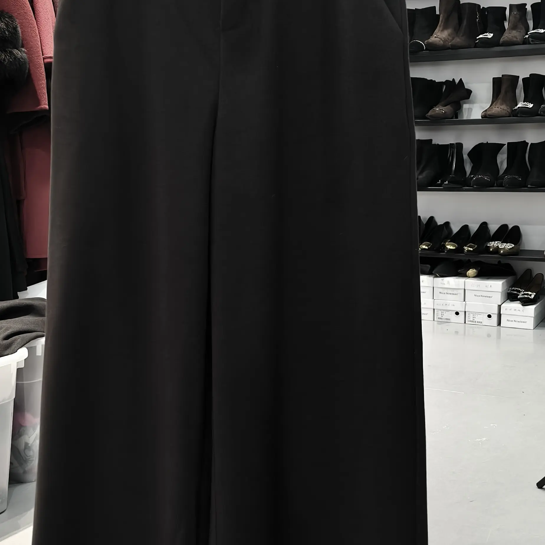 美拉德咖色毛呢阔腿裤女秋冬季高腰显瘦垂感宽松拖地休闲裤子