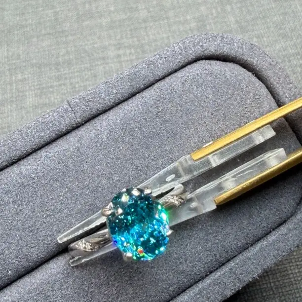 马尔代夫湖水蓝s925戒指