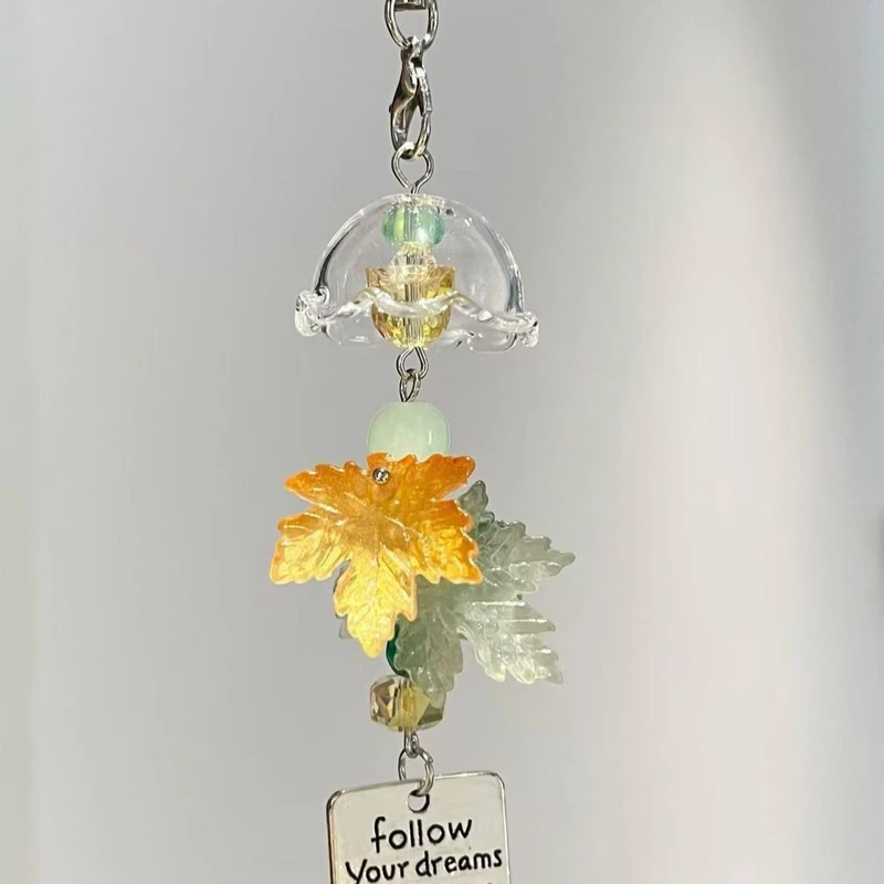 枫叶ccd风铃手机链挂件包包笔袋相机钥匙扣挂绳挂饰百搭简约HR