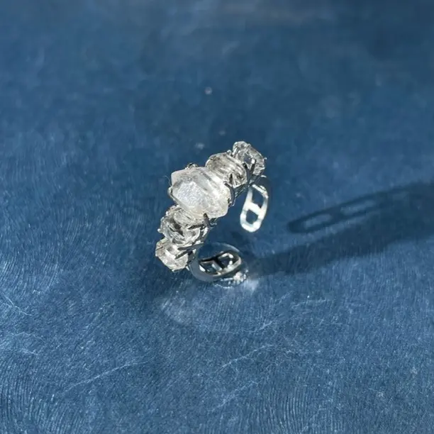 闪灵水晶手工镶嵌排戒