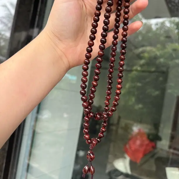 海南黄花梨紫油梨8mm×108颗念珠无胶文玩手串男女款长串念珠