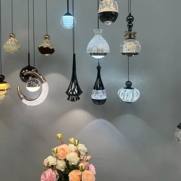 轻奢现代简约可手扫可升降卧室床头小吊线灯