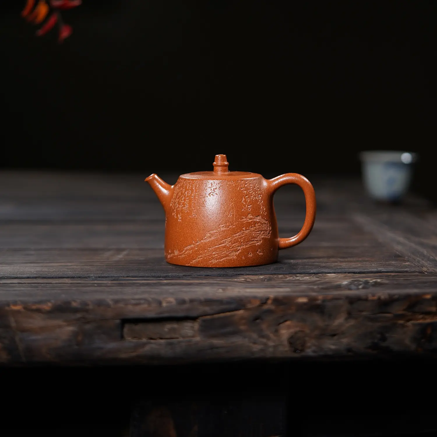 汉铎紫砂壶陈进全手工制黄松刻定风波