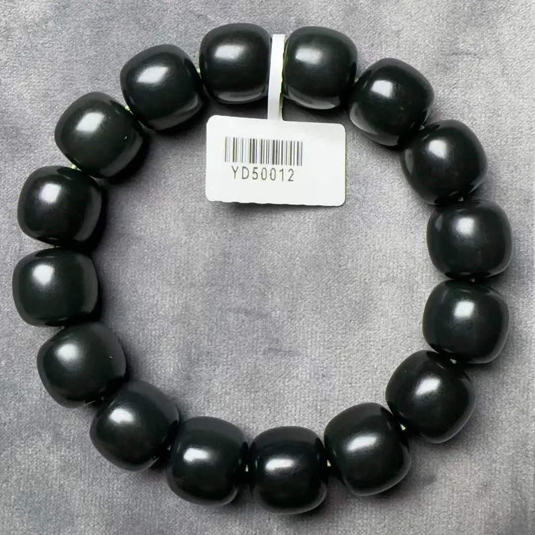 和田玉青玉14老型珠手串50012